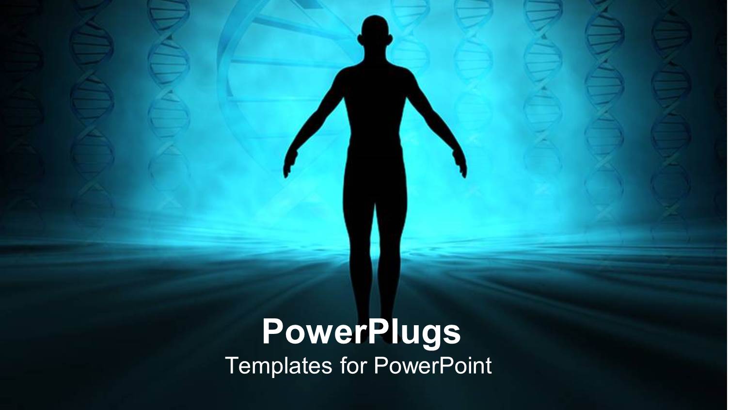 a Person Standing Up with DNA Structures in the Background