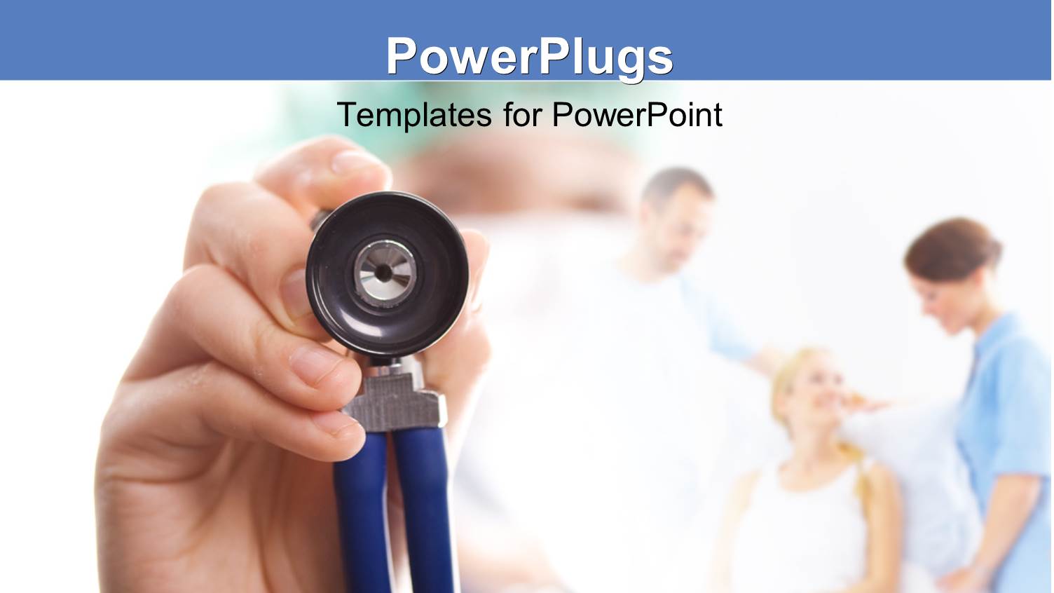 a Person with a Stethoscope and a Family in the Background