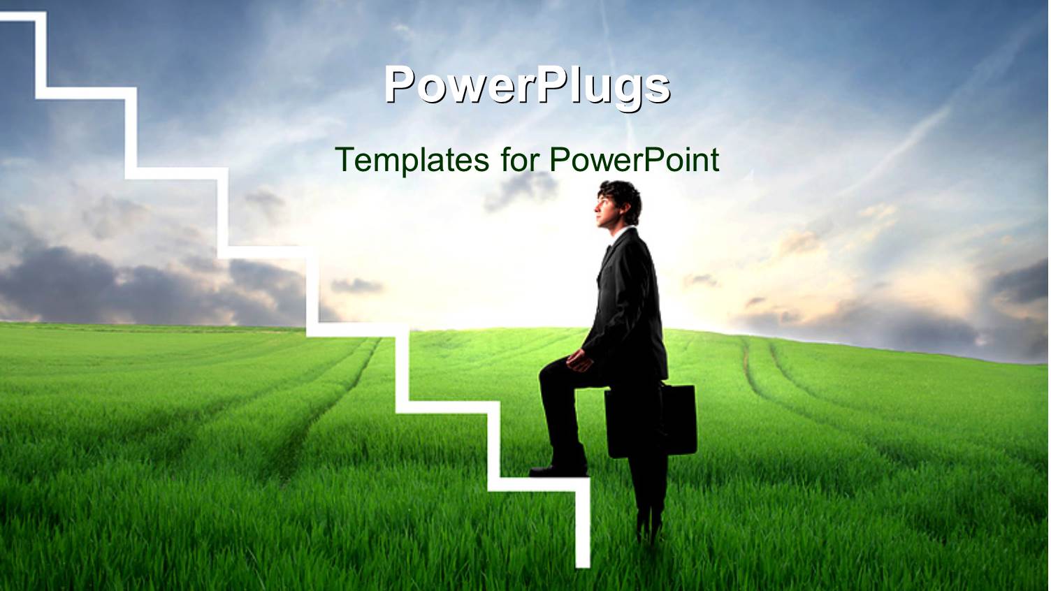 a Person Trying to Climb the Stairs with Greenery in the Background