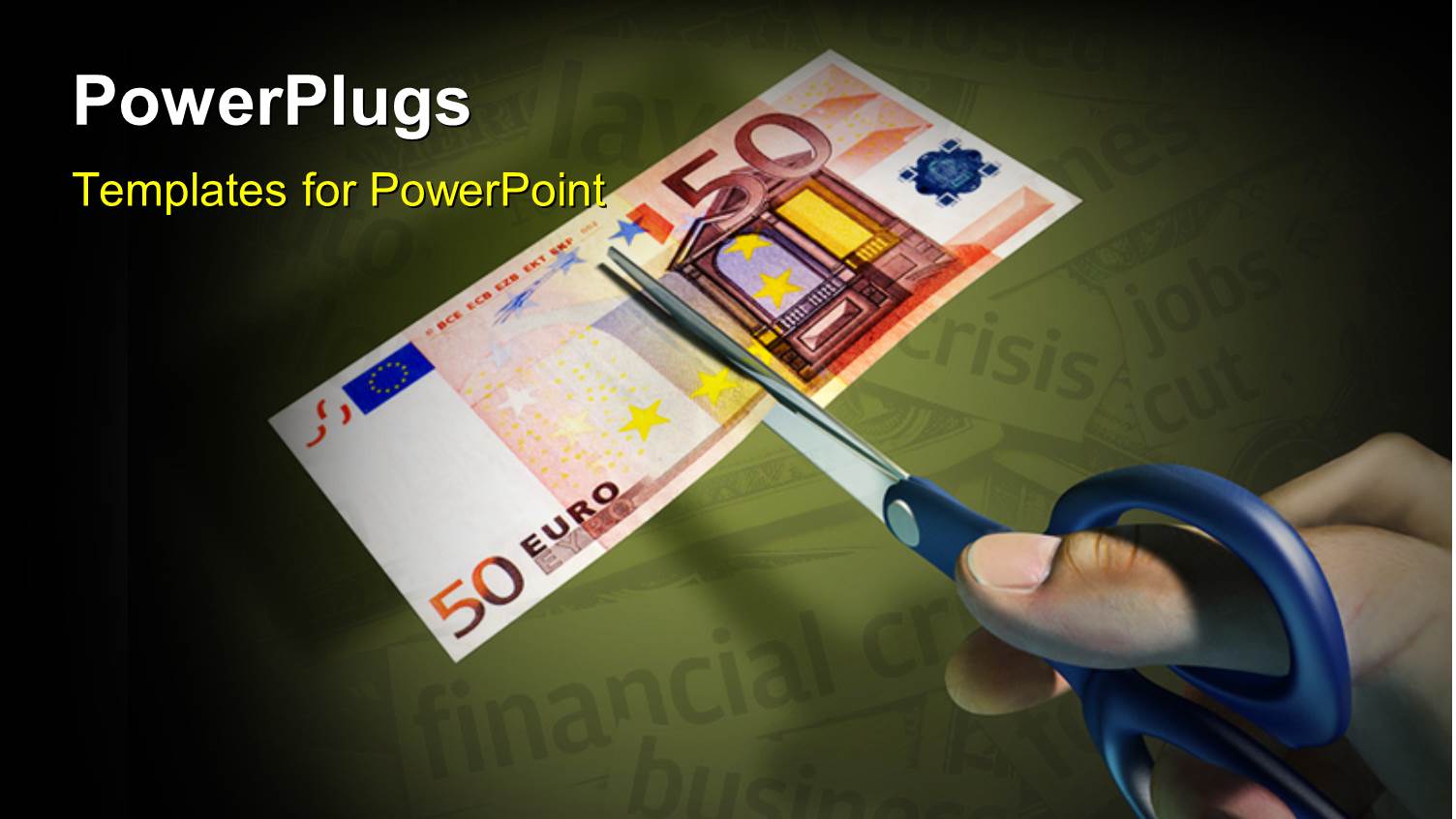 a Person Trying to Cut the Note with Greenish Background