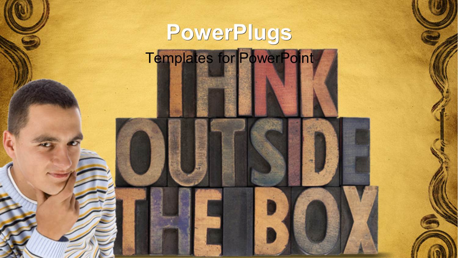 a Person Trying to Think Something Different with Yellowish Background