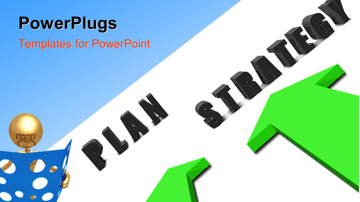 a Person with Two Arrows Towards Business Words Plan and Strategy, Blue Color