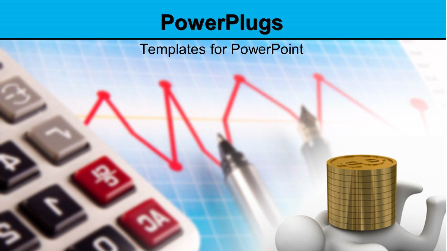 a Person Under a Number of Coins with a Calculator and Pens in the Background