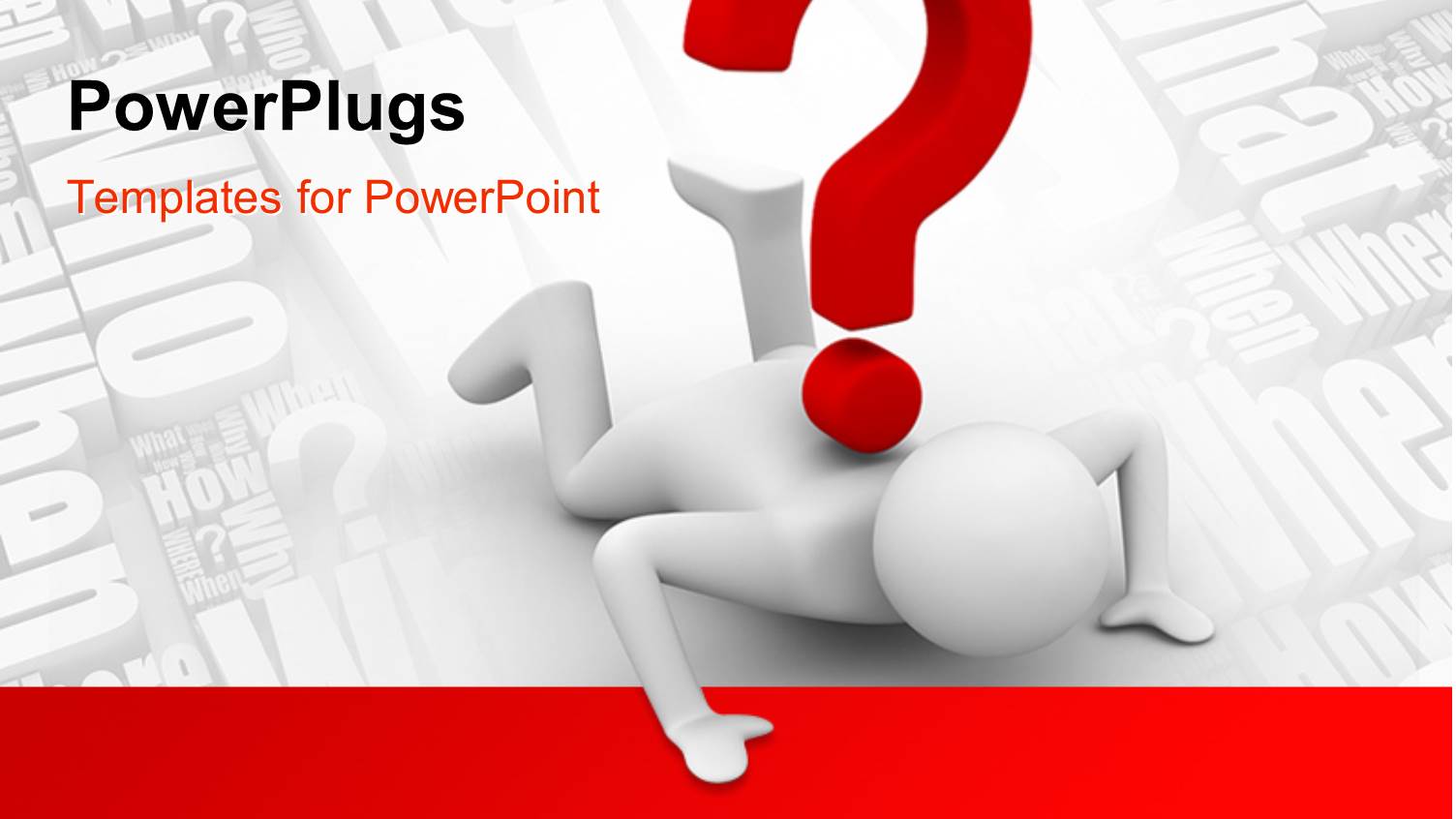 a Person Under the Question Mark with White Background