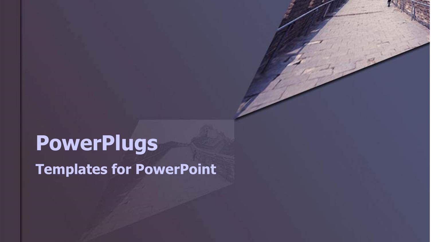 a Person Walking on the Great Wall of China with Grayish Background