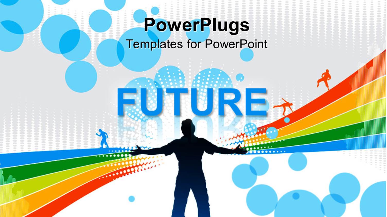 a Person Welcoming the Future with Multicolored Background