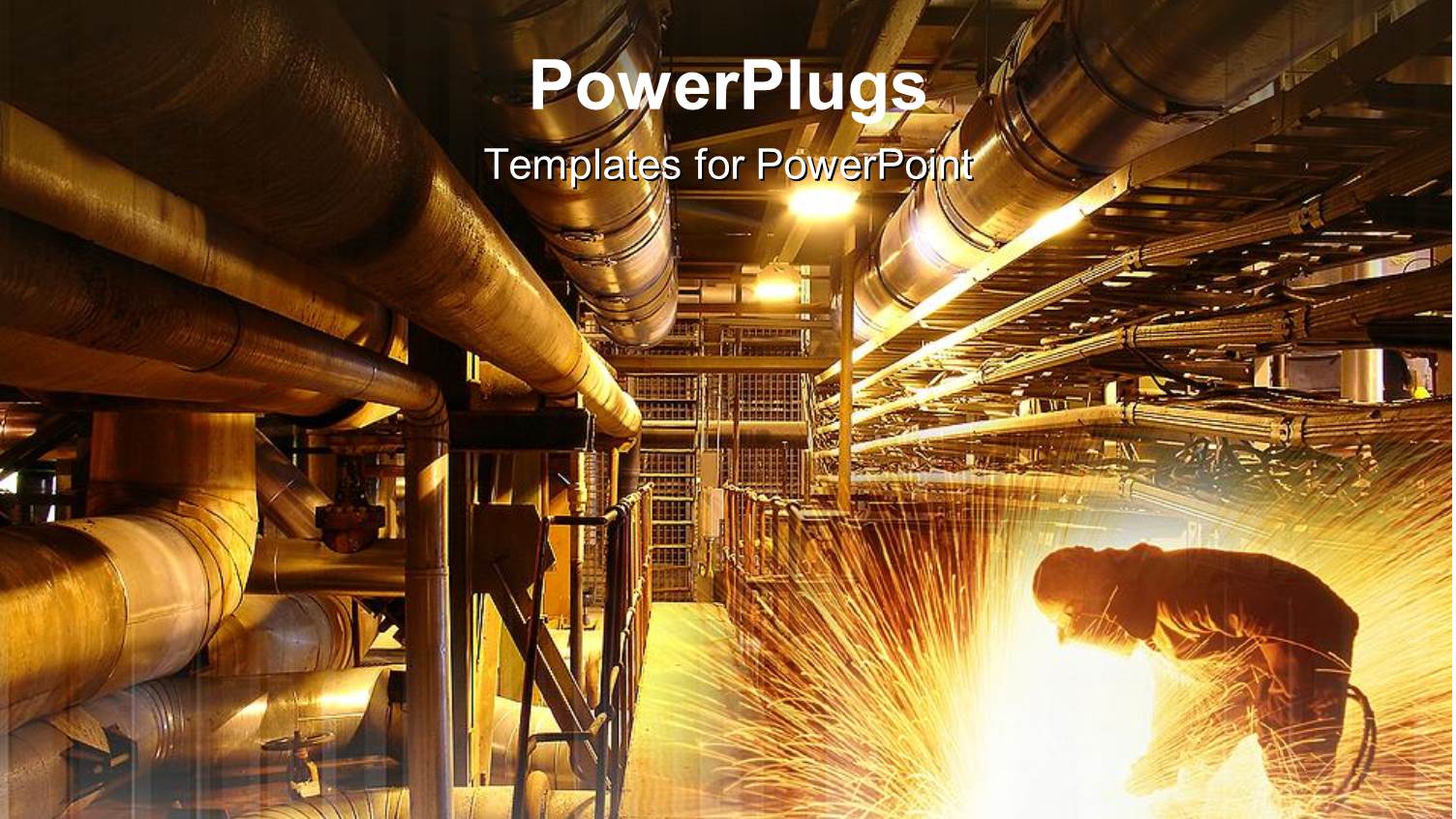 a Person Welding a Pipe in a Factory and a Splash of Sparks