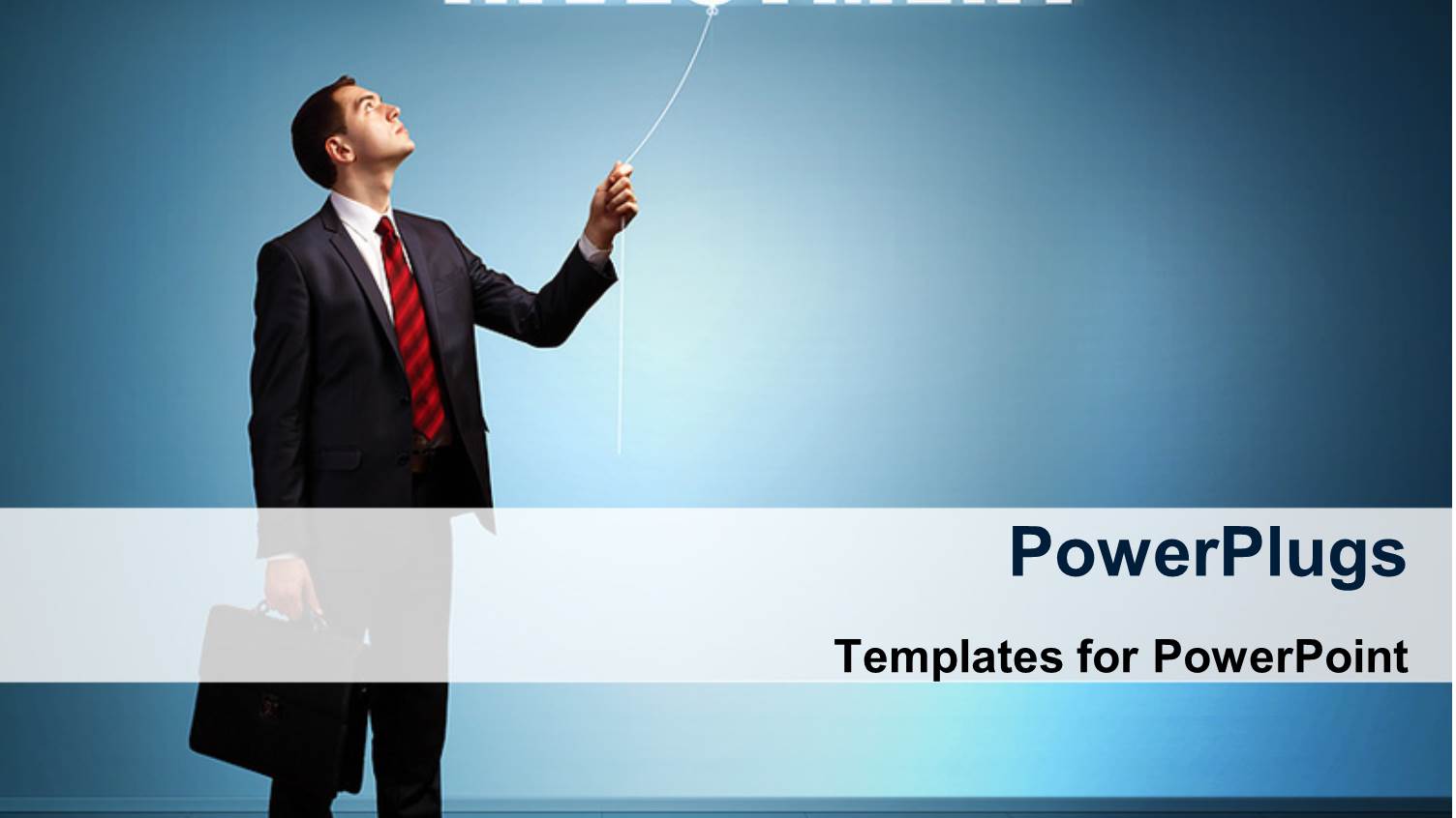 a Person with the Word Investment and a Bluish Background