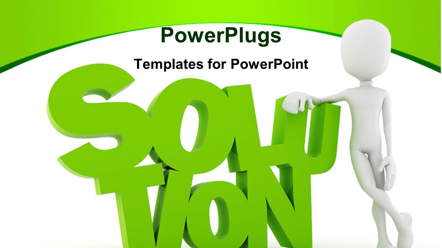 a Person with the Word Solution and White Background