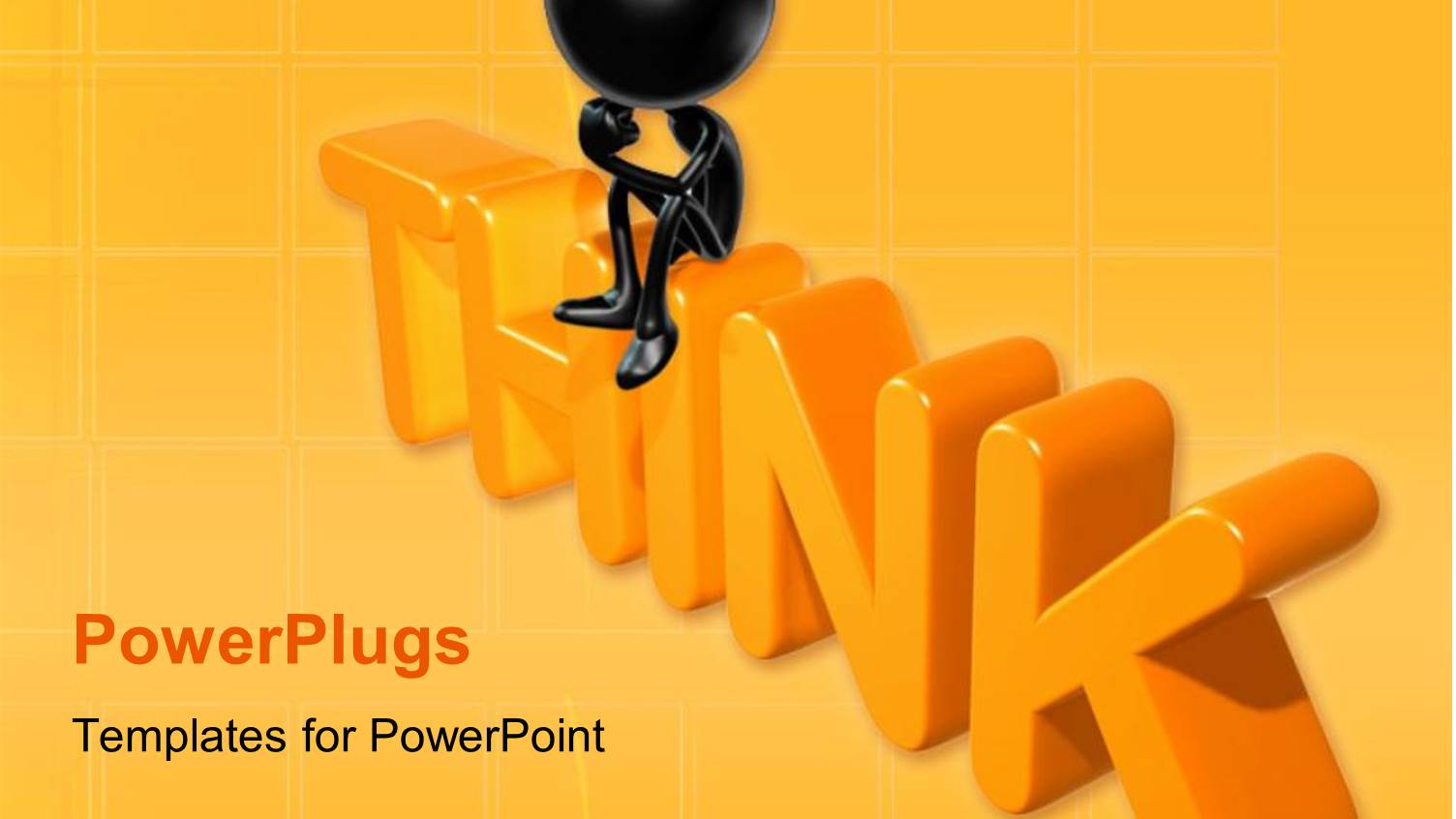 a Person with a Word Think and Orange Background