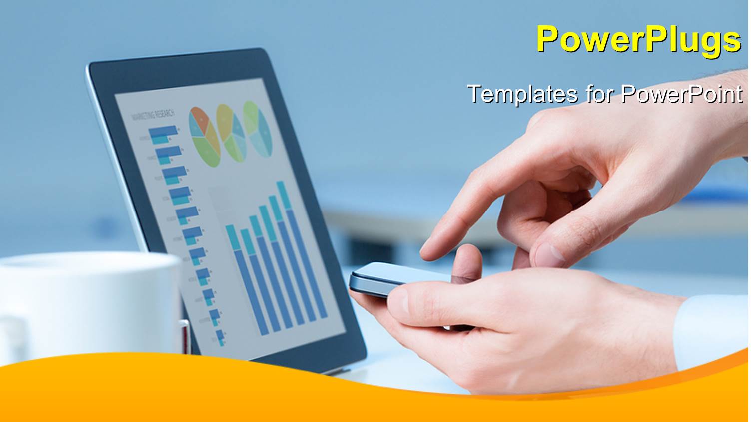 a Person Working on the Cell Phone with a Tab in Front of him