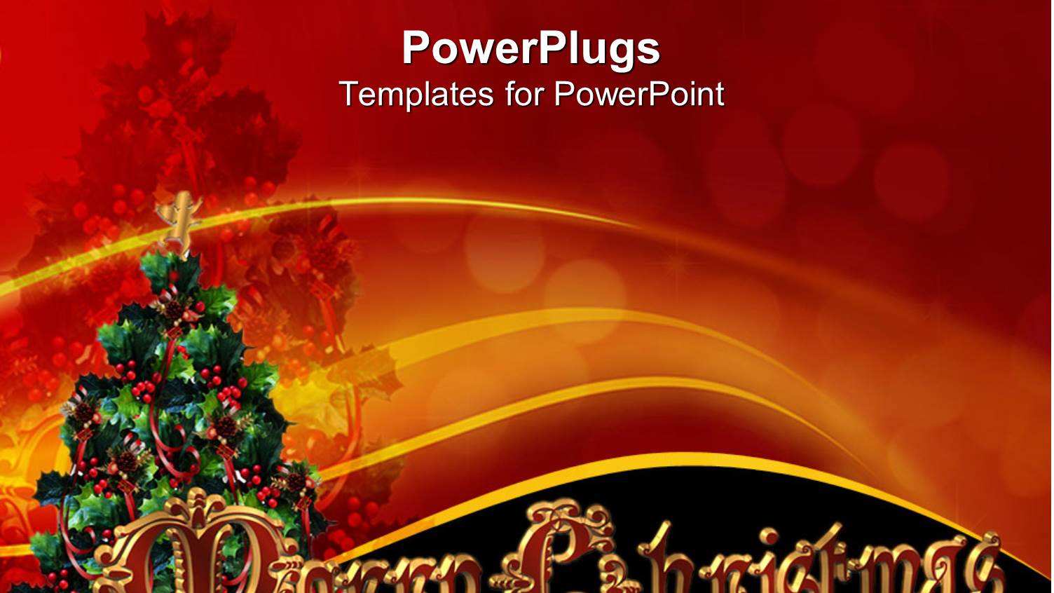 Picture of a Christmas Tree with a Merry Christmas Text