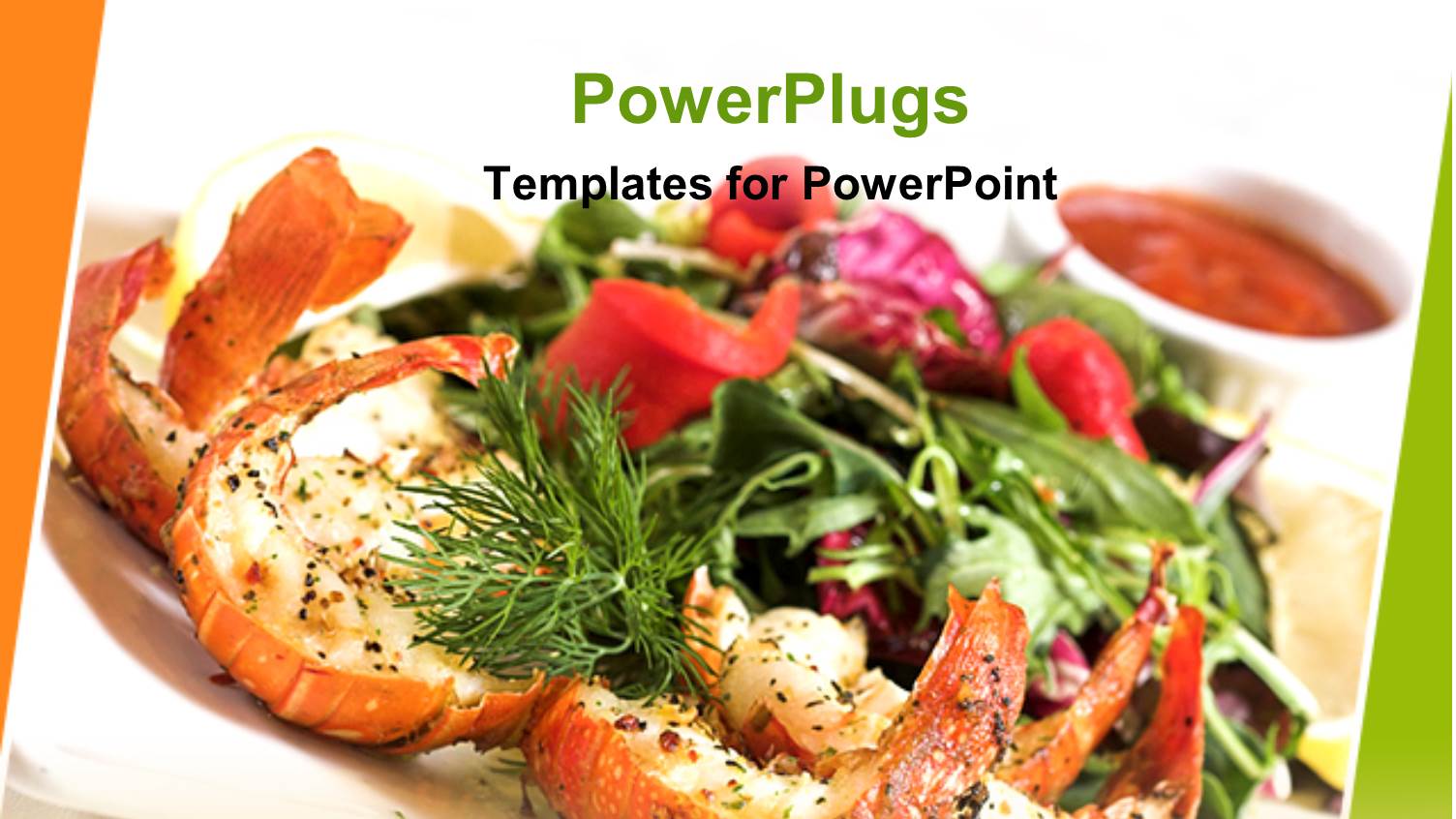 a Picture of Shrimp Salad with Ketchup in the Background