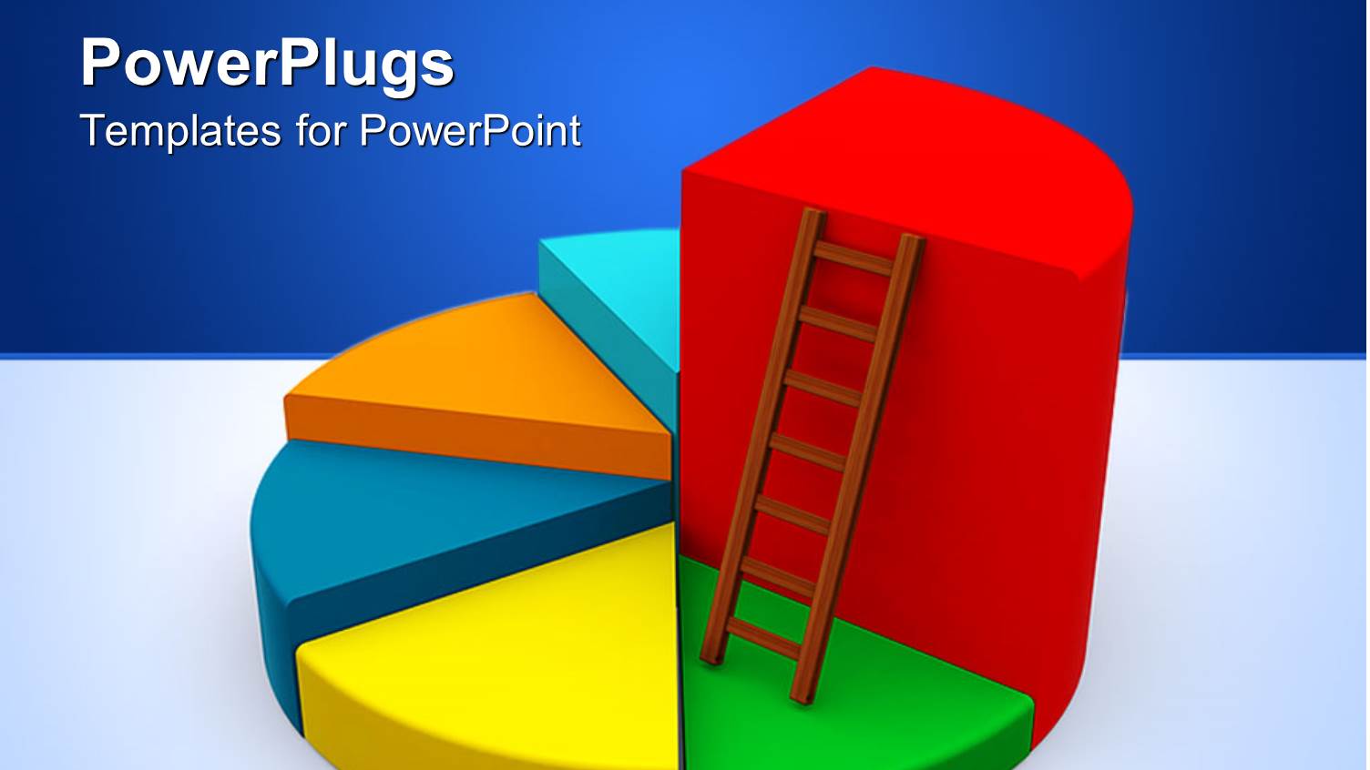 a Pie Chart with a Brown Ladder on a Part of it