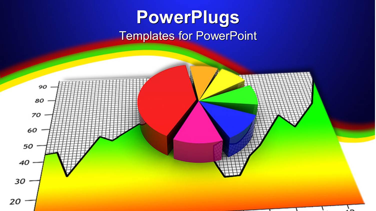 a Pie Chart and a Graph with Bluish Background