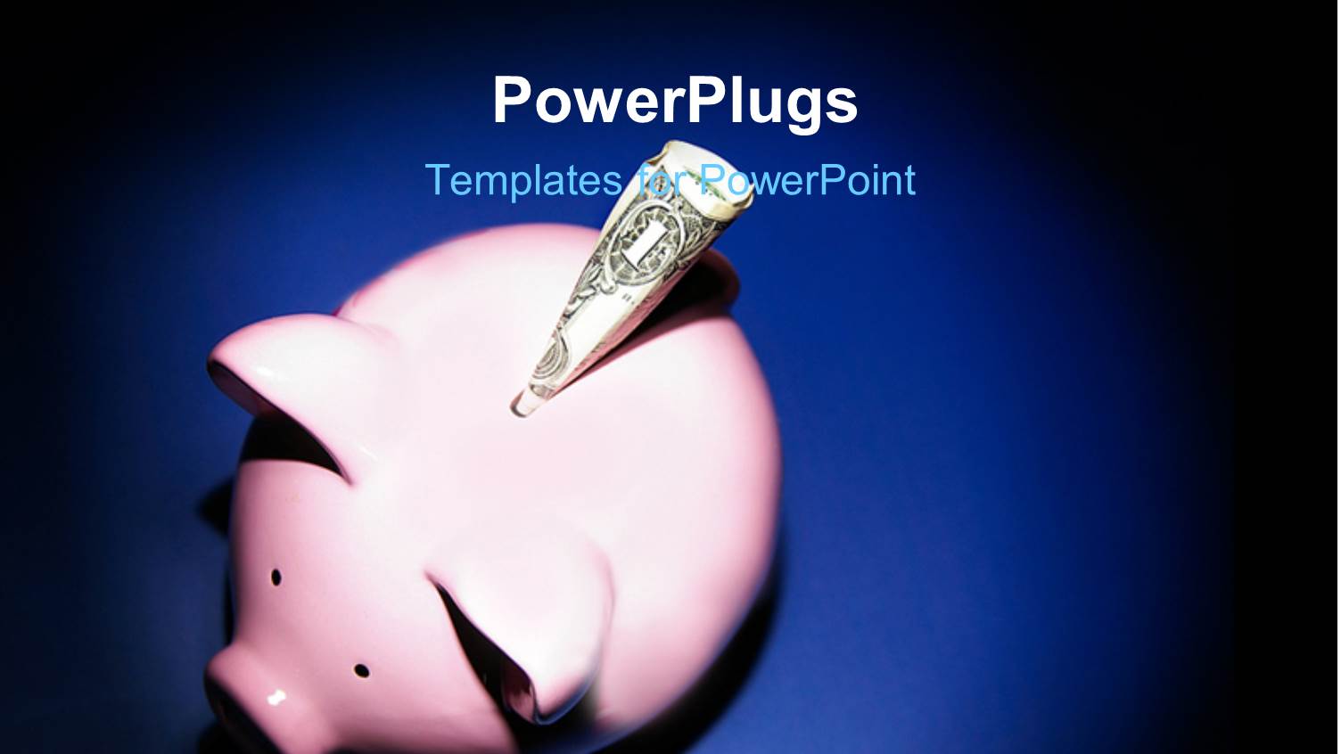 Piggy Bank with a Dollar Bill, Dark Blue Color