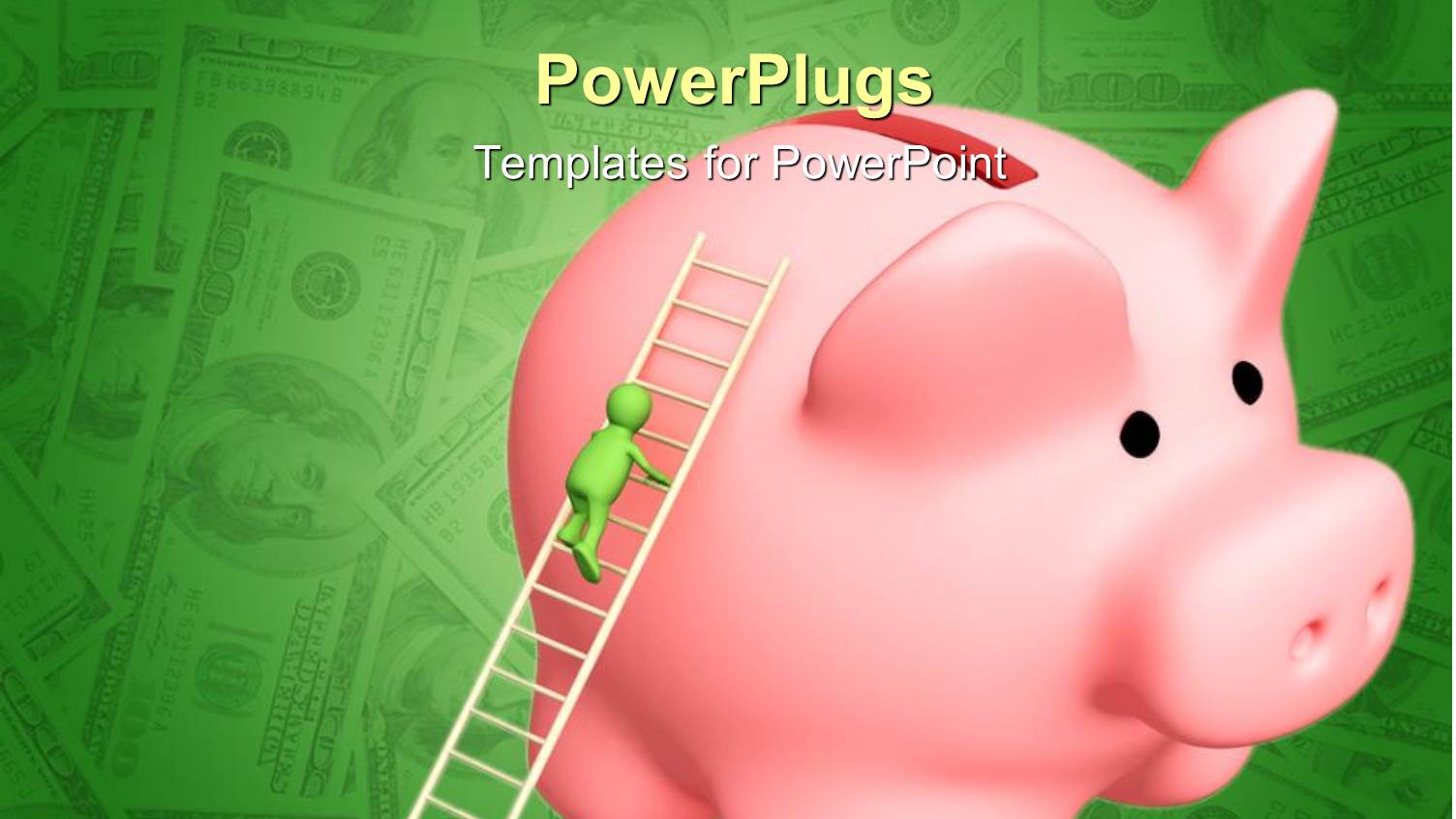 a Piggy Bank with a Figure on a Ladder