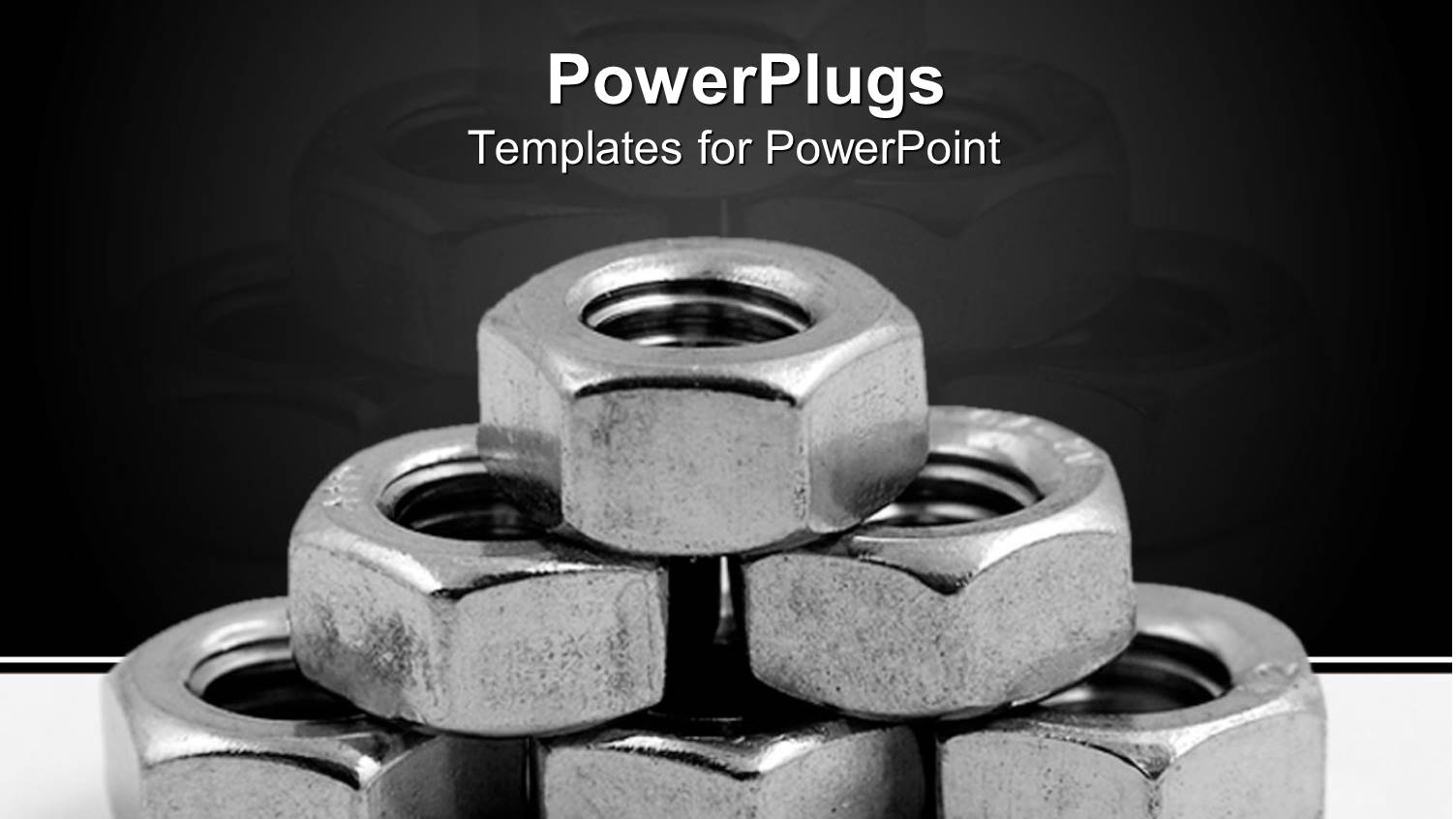 Pile of Arranged Metallic Nuts on a Black Background