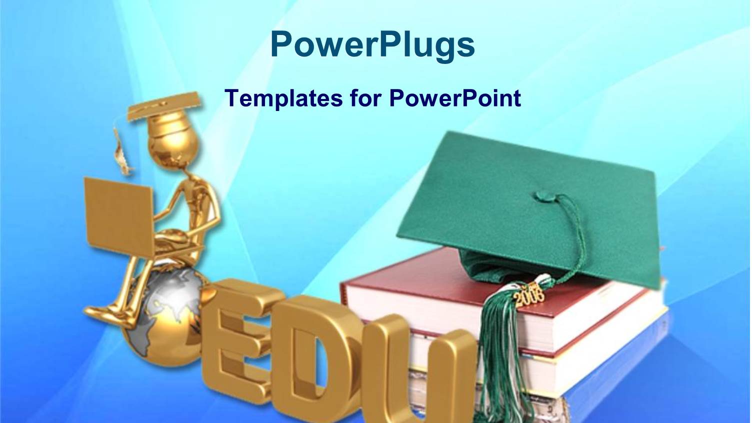 Pile of Books with Graduate Operating Laptop and Sitting on Globe