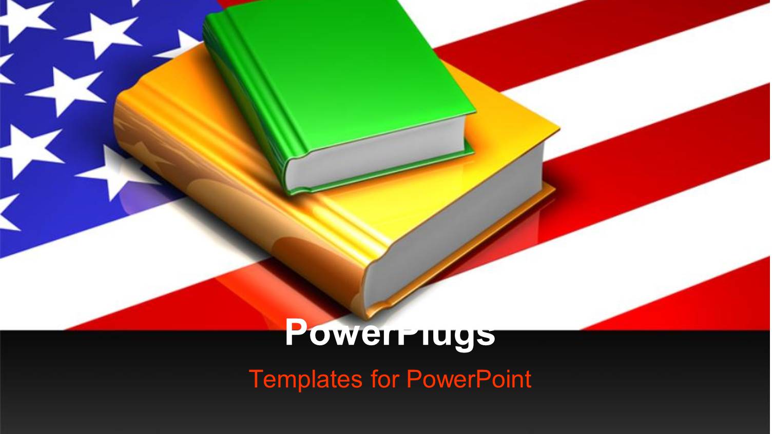 Pile of Colored Books on United States of America Flag