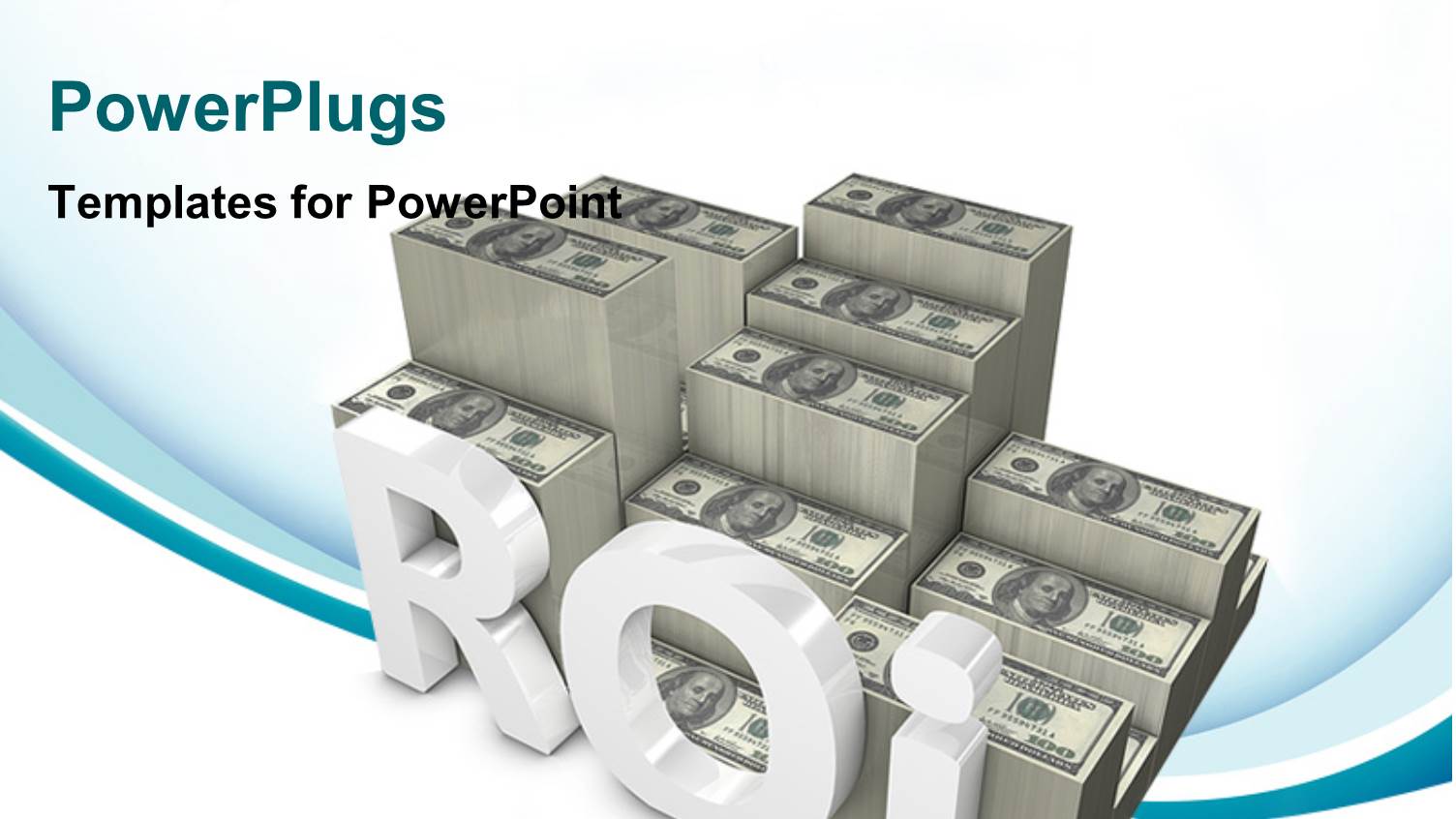 Pile of Dollar Bills with 3D Abbreviation RETURN on INVESTMENT