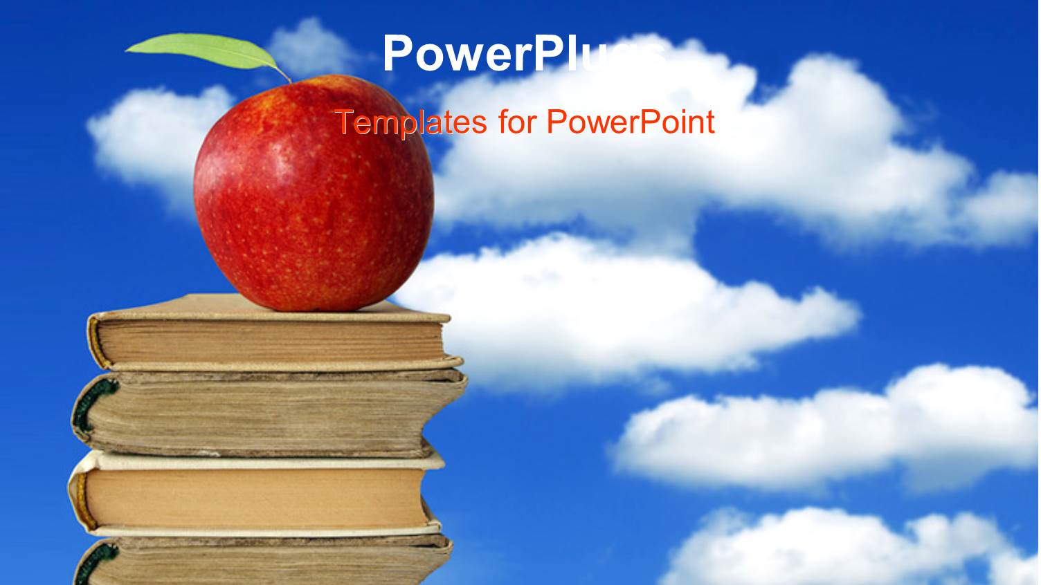 a Pile of Five Books with a Red Apple on it