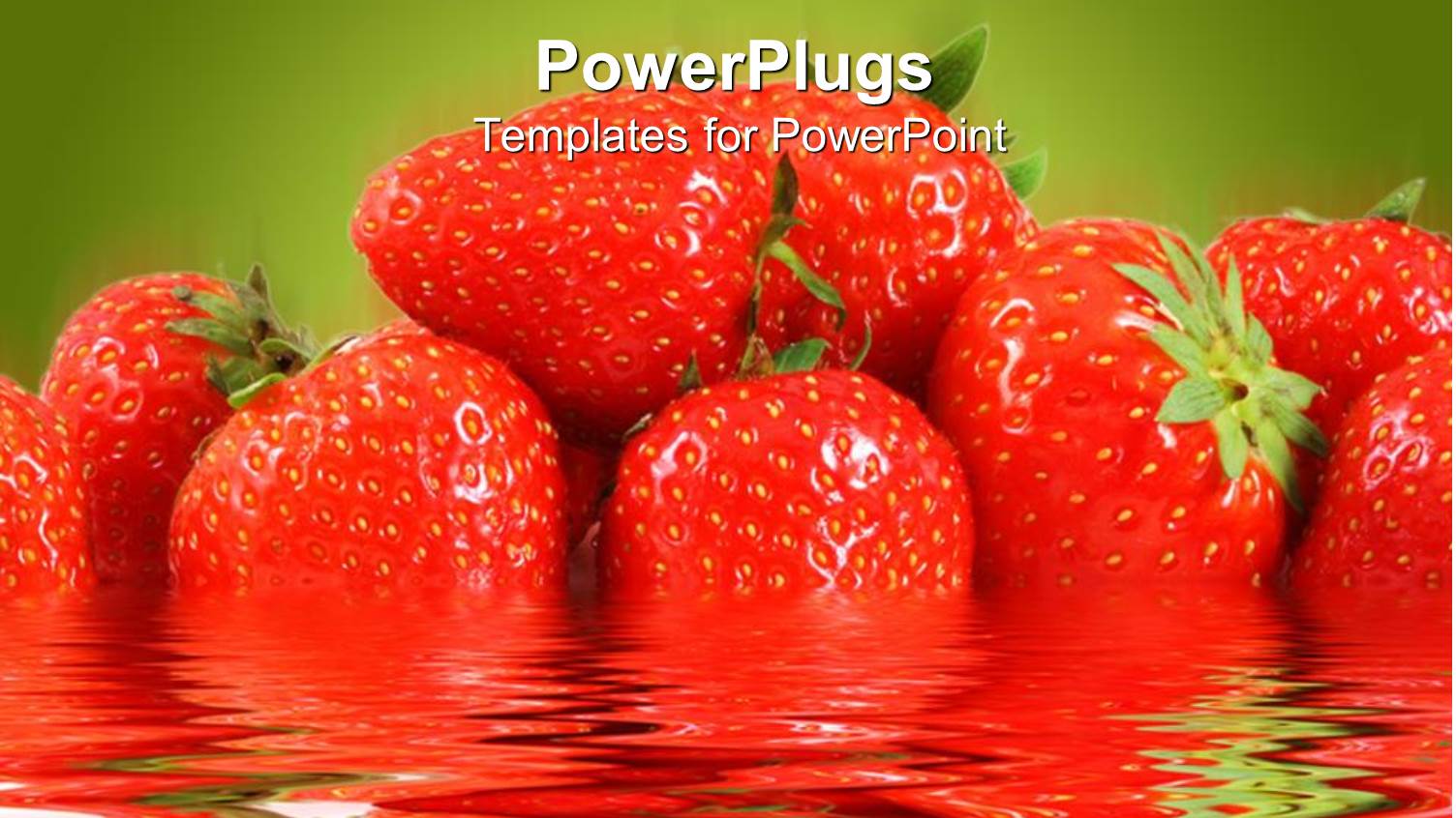 Piled Up Fresh Strawberries in Water with a Green Background