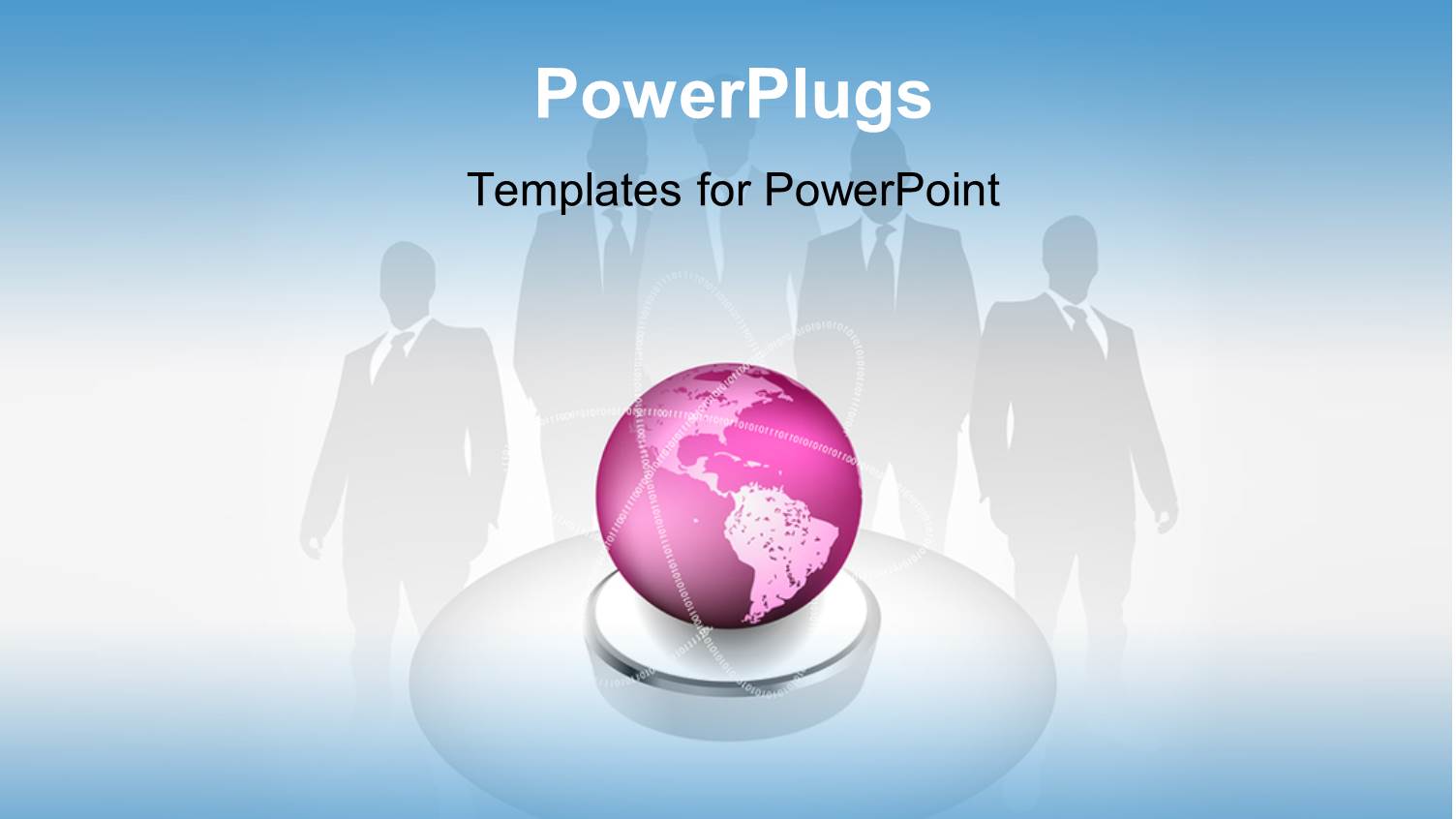 a Pink Globe with the Shadow of Professionals in the Background