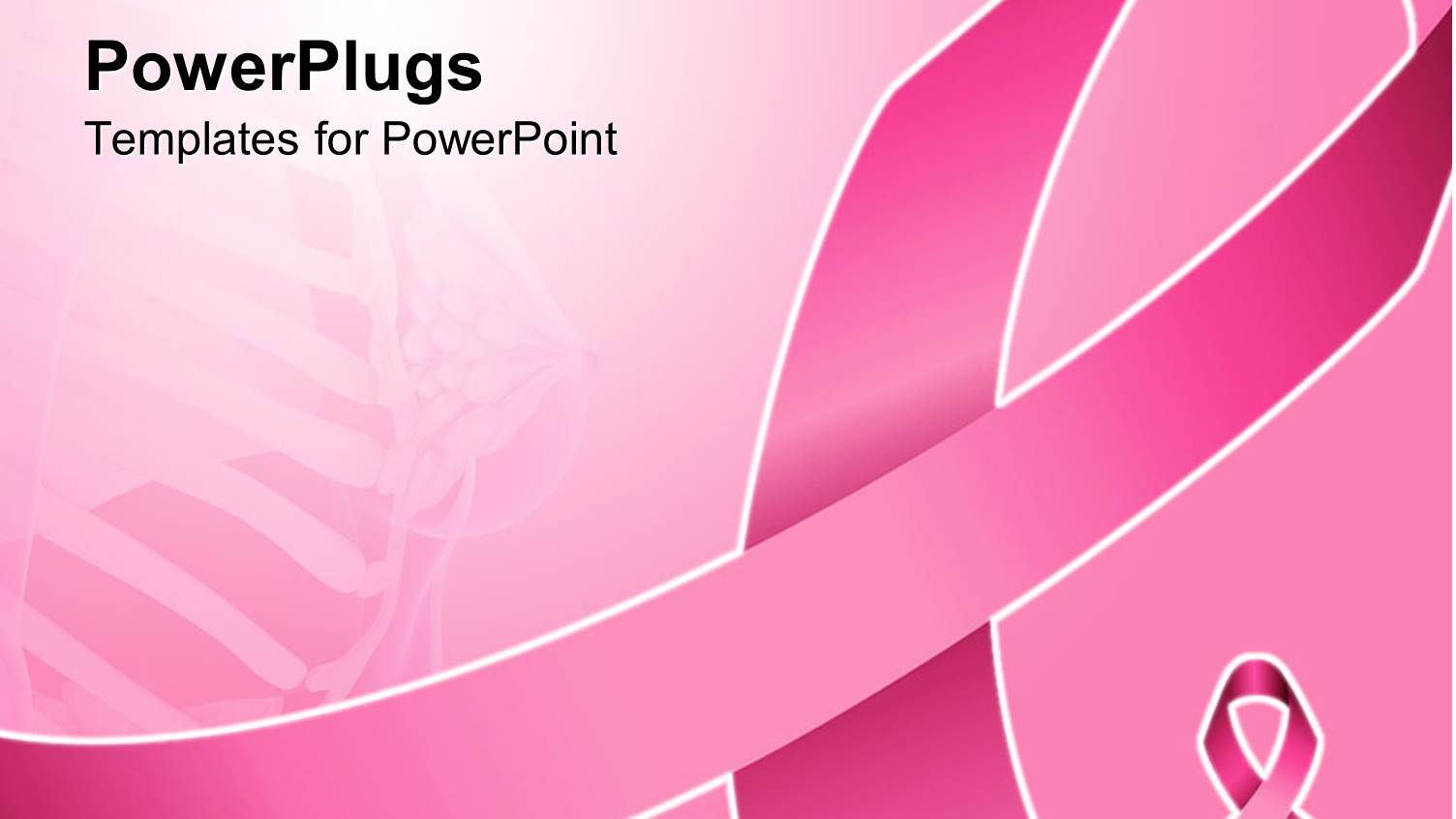 Pink Ribbon for Fighting Breast Cancer with Women Anatomy Fading in the Pink Background