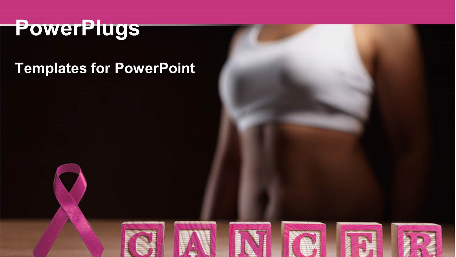 a Pink Ribbon and Lots of Alphabet Blocks Showing a Text that Spell Out the Word 