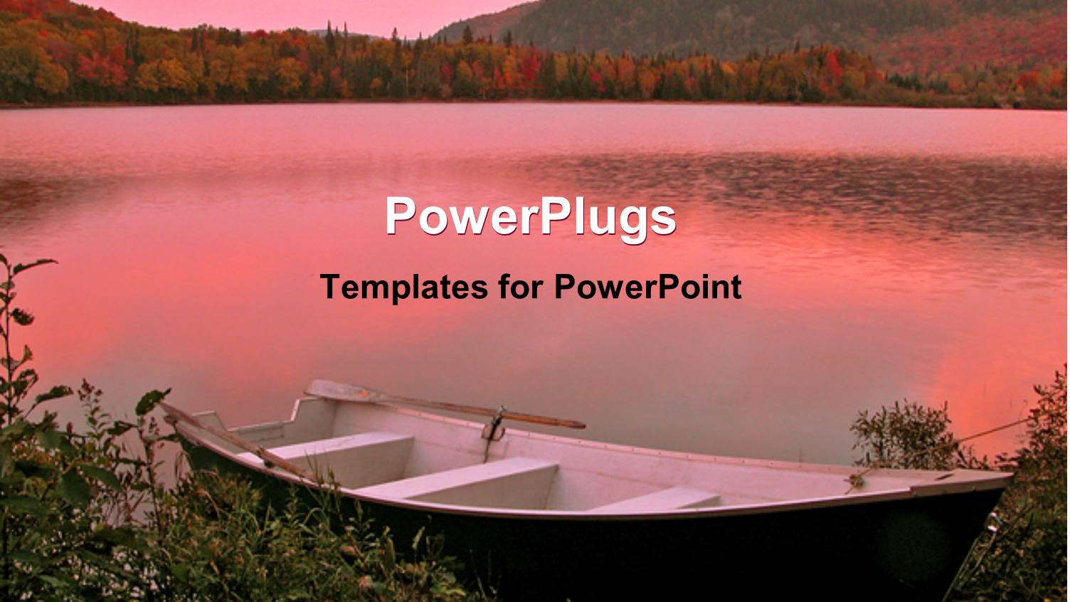 Pink View of a Boat by the River Side