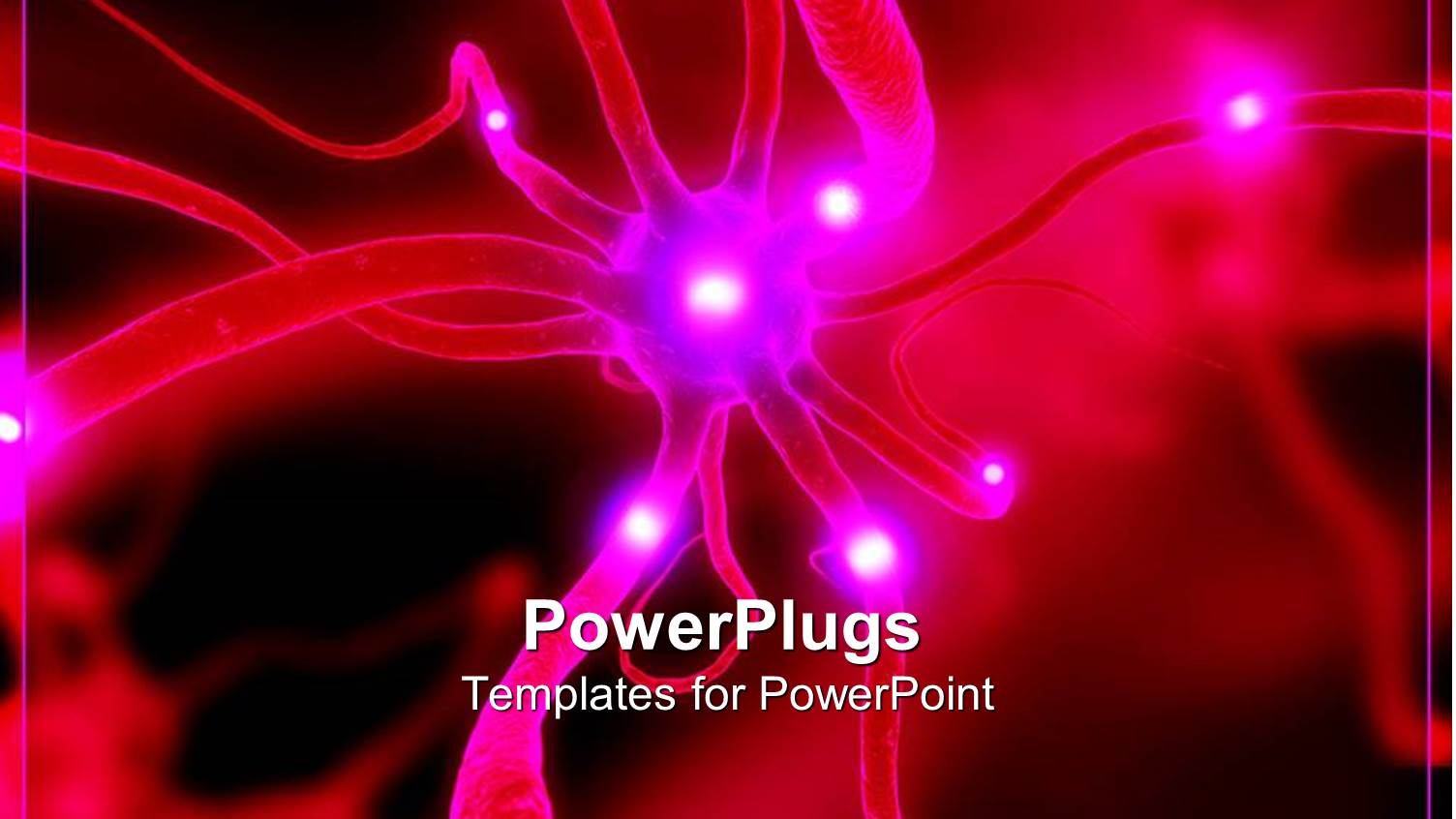 Pink and White Colored Shinning Active Neurone Cells on a Blurry Background