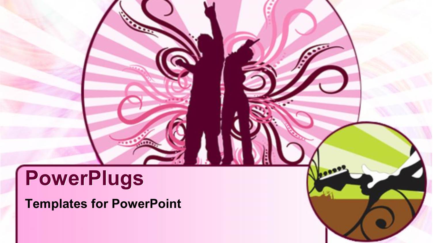 a Pinkish Background with Two People Dancing