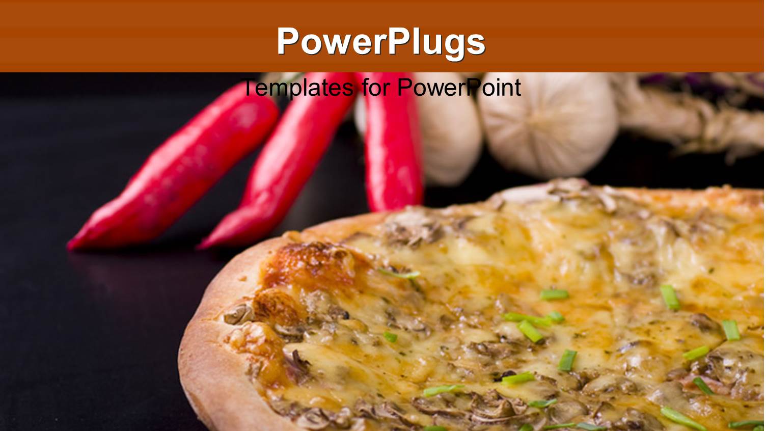 Pizza and Dried Decoration with Red Chilies and Garlic