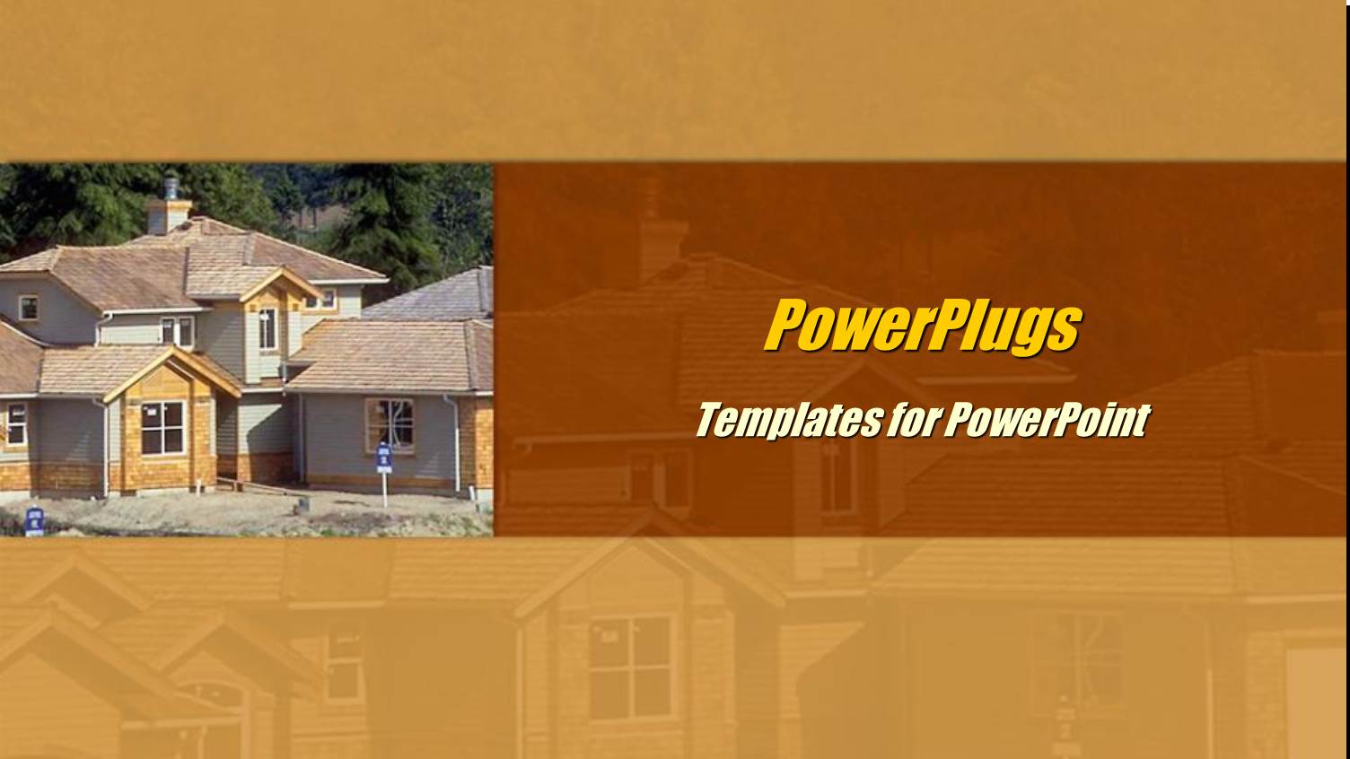 a Plain Brown Background Showing Houses with a Red Strip