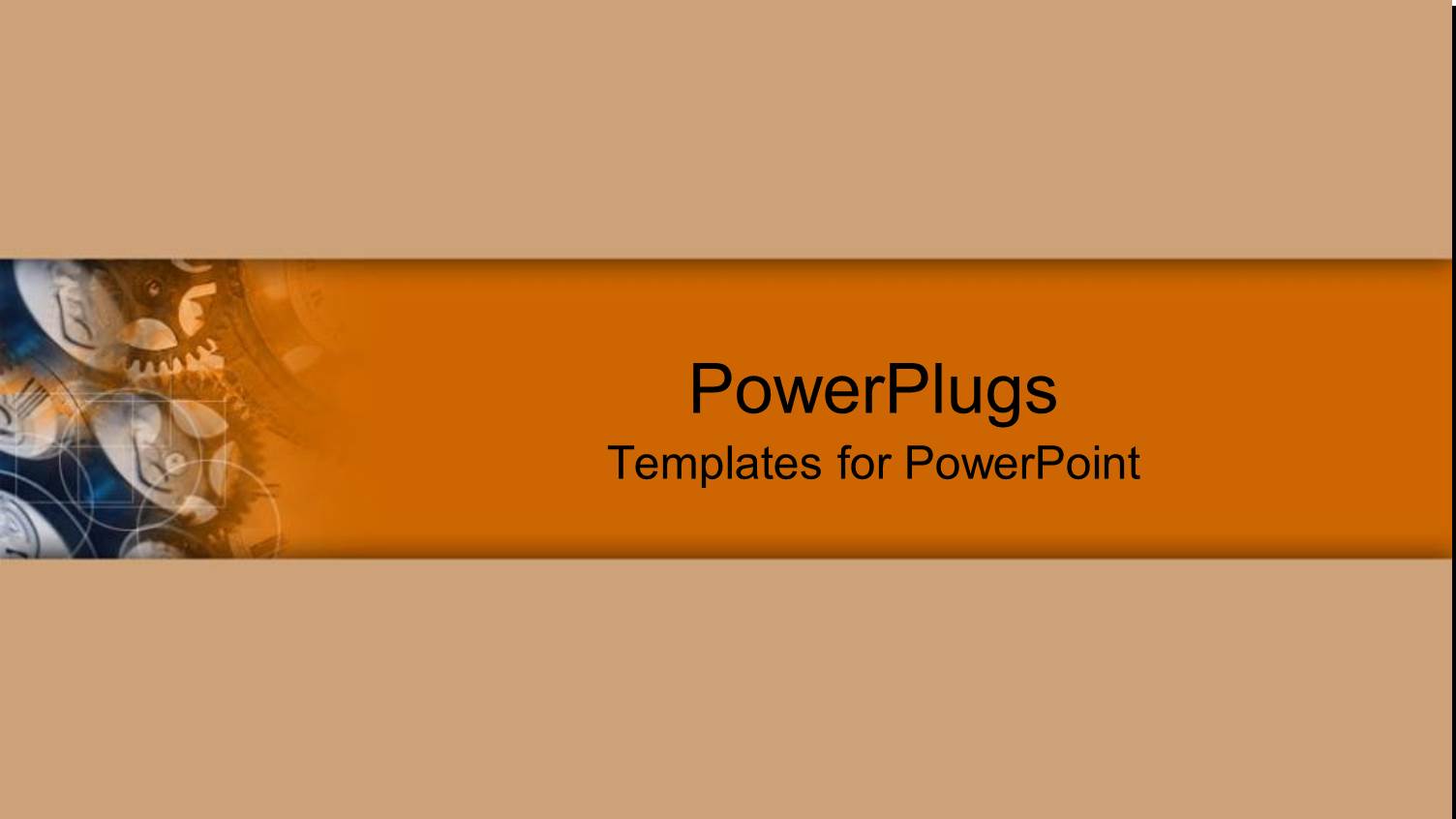 Plain Brown Background Surface Tile with Gears in a small Corner