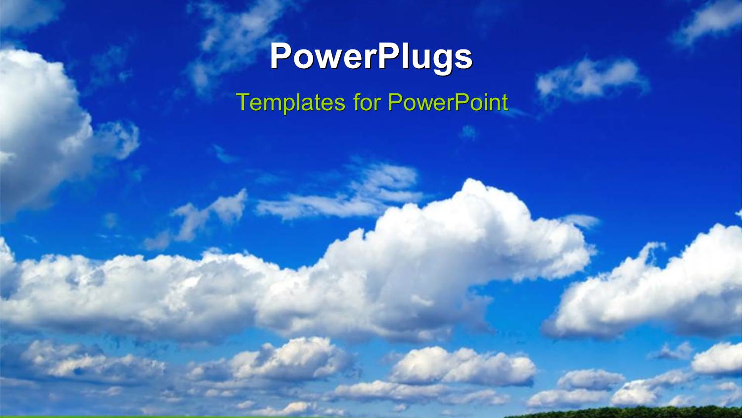 Plain Green Field with Cloudy Sky on the Horizon