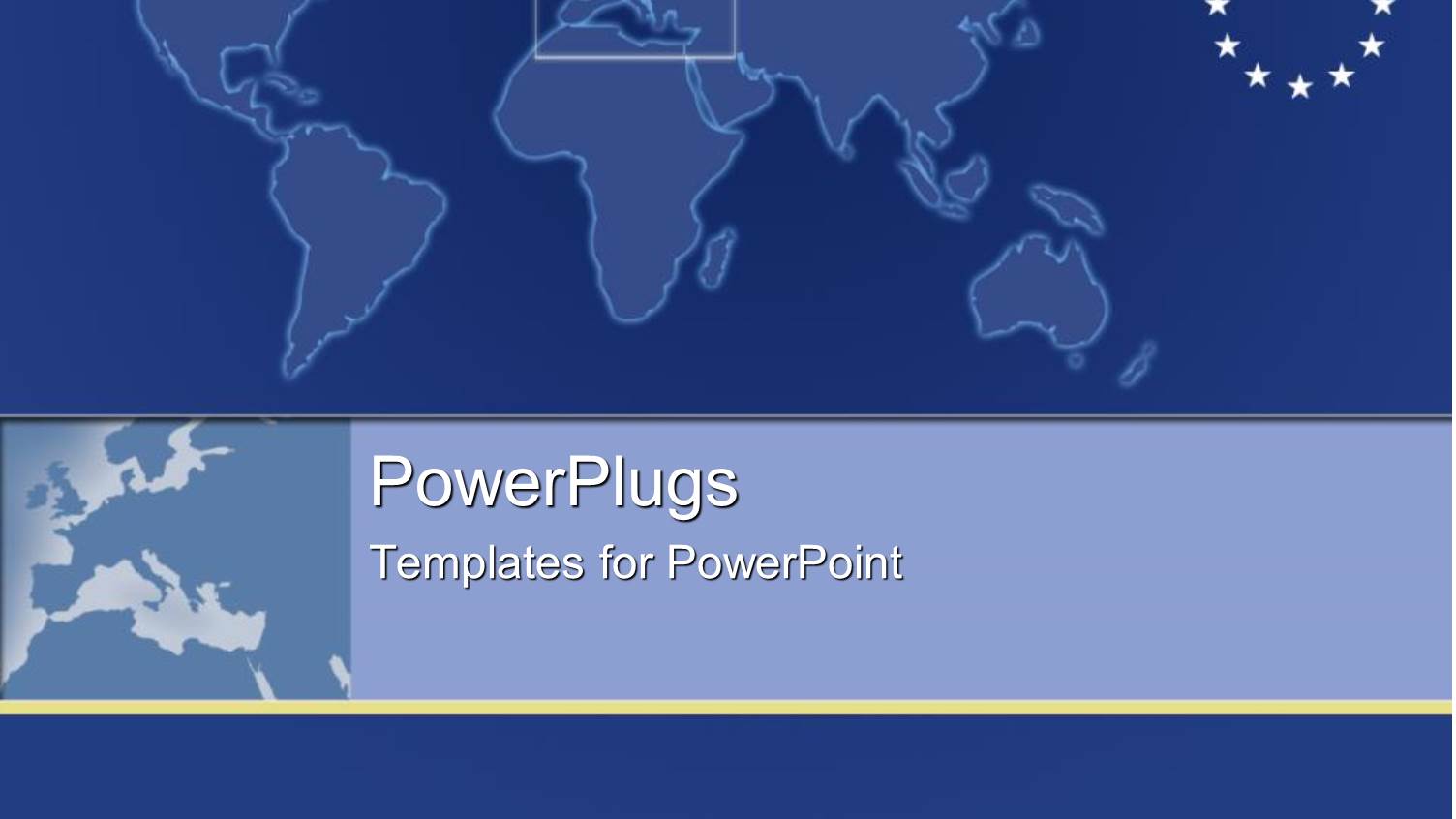 Plain Map with European Symbol with Stars on Blue Background