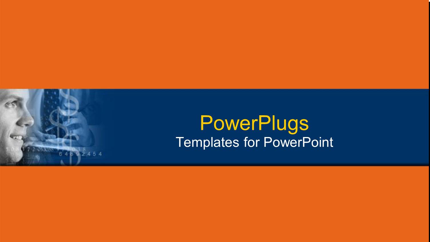 a Plain Orange Colored Background with a Man Smiling