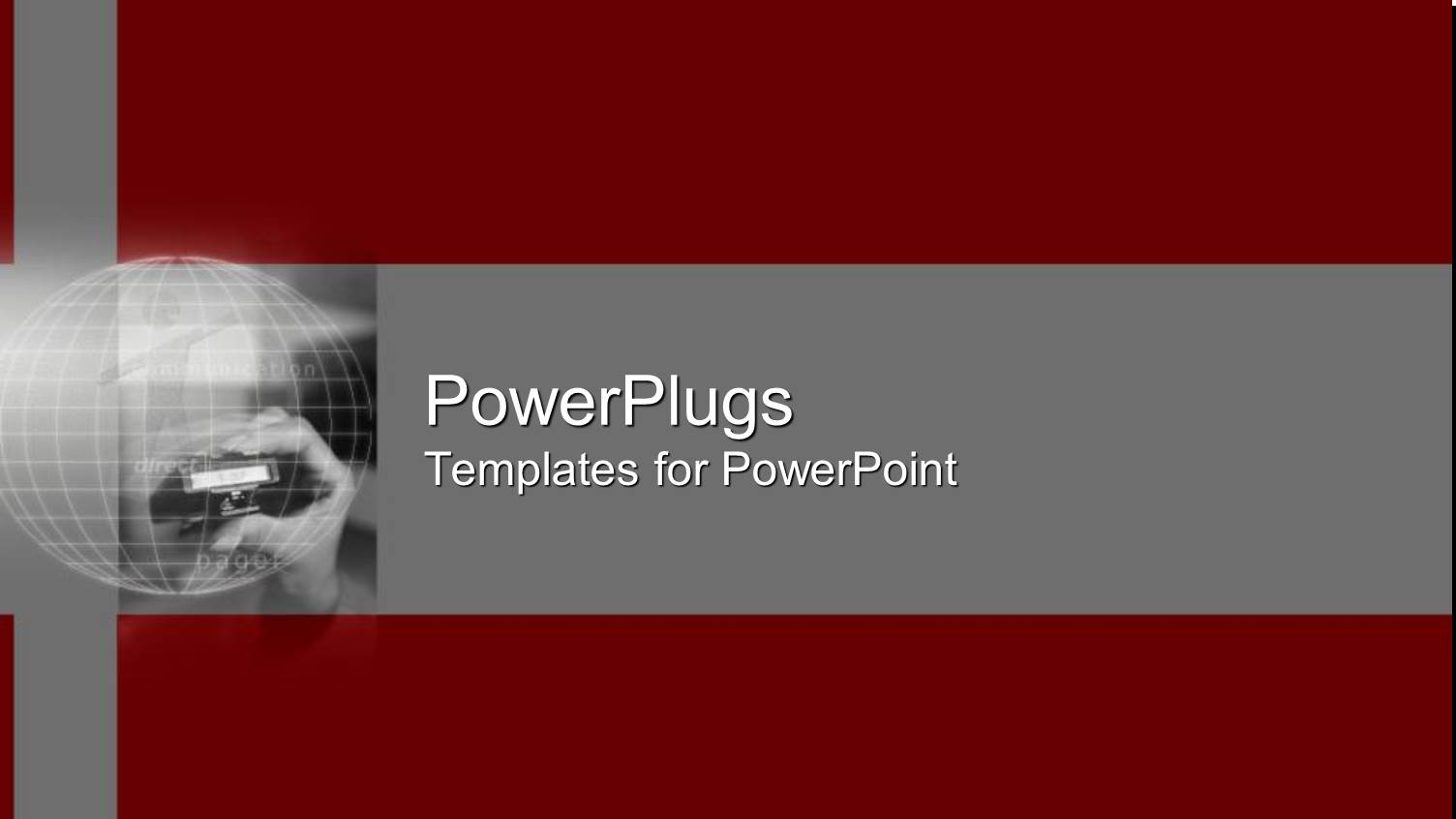 Plain Red and Ash Background Surface with a Hand and 3D Globe