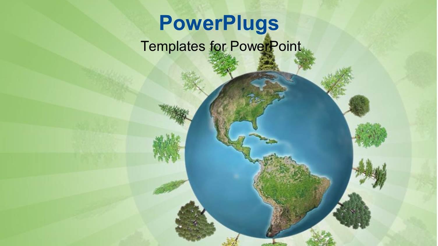 Planet Earth with a Selection of Trees with Green Leaves Growing Around the Globe