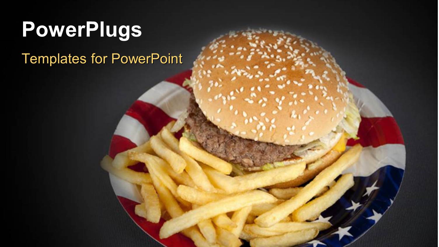 a Plate Made of USA Flag Color with Burger and Chips