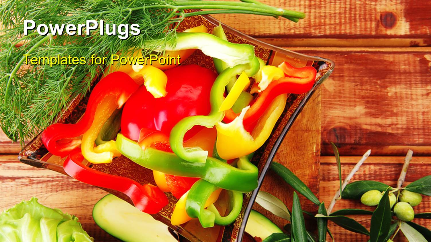 Plate with Vegetarian Fresh Food on a Wooden Table