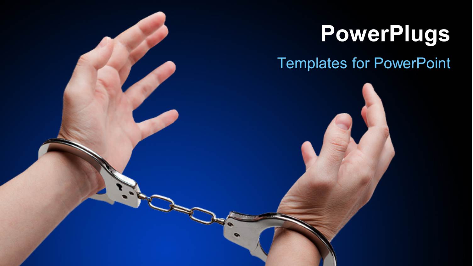 Police Law Steel Handcuffs Arrest Criminals Human Hands Over Dark Background