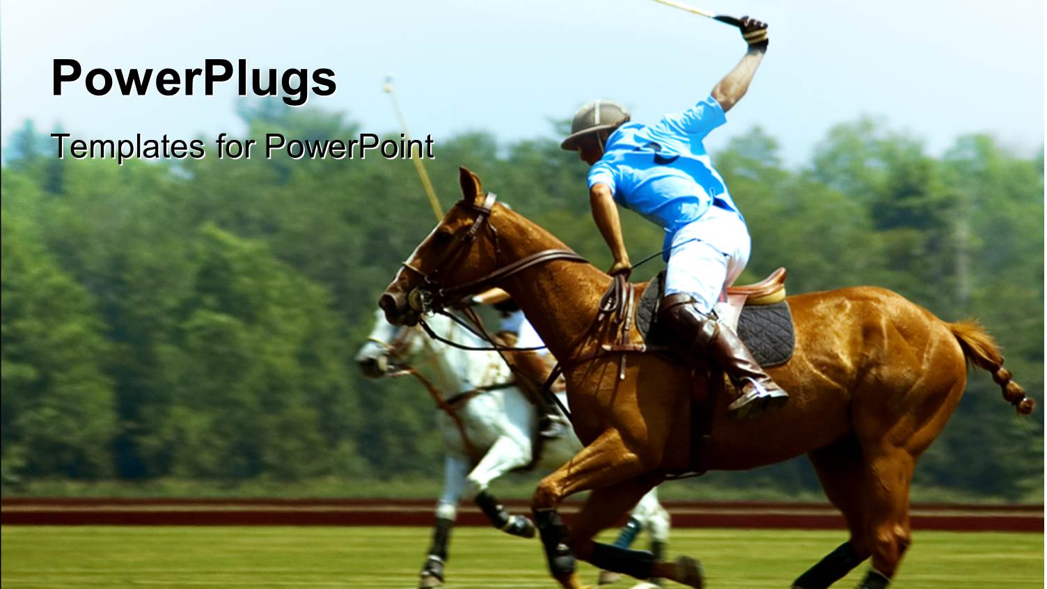 Polo Player Hitting the Ball Depicting the Sports Concept with Trees