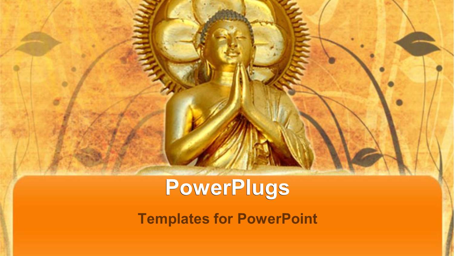 Portrait of Gold Plated Statue of Buddha on Vintage Background