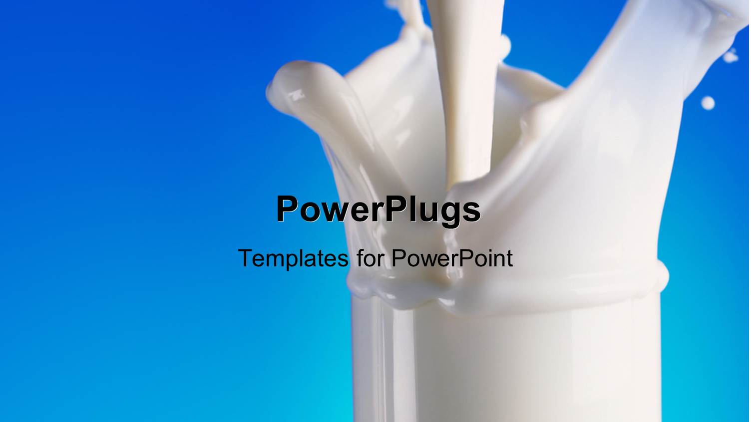 Pouring Milk in Glass with a Splash and Blue Color