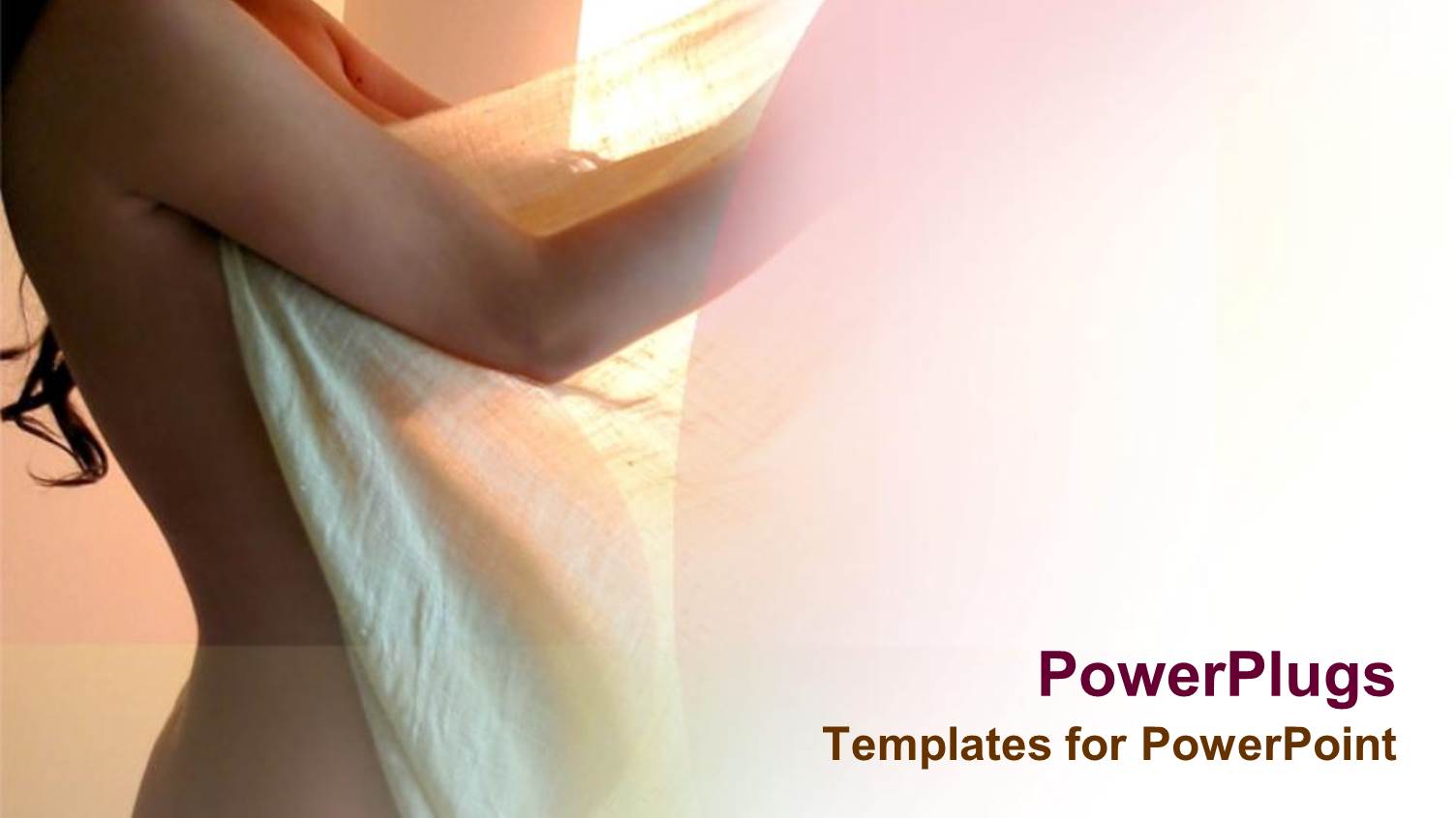 Pregnant Woman Draped with Sheet in Front of a Window