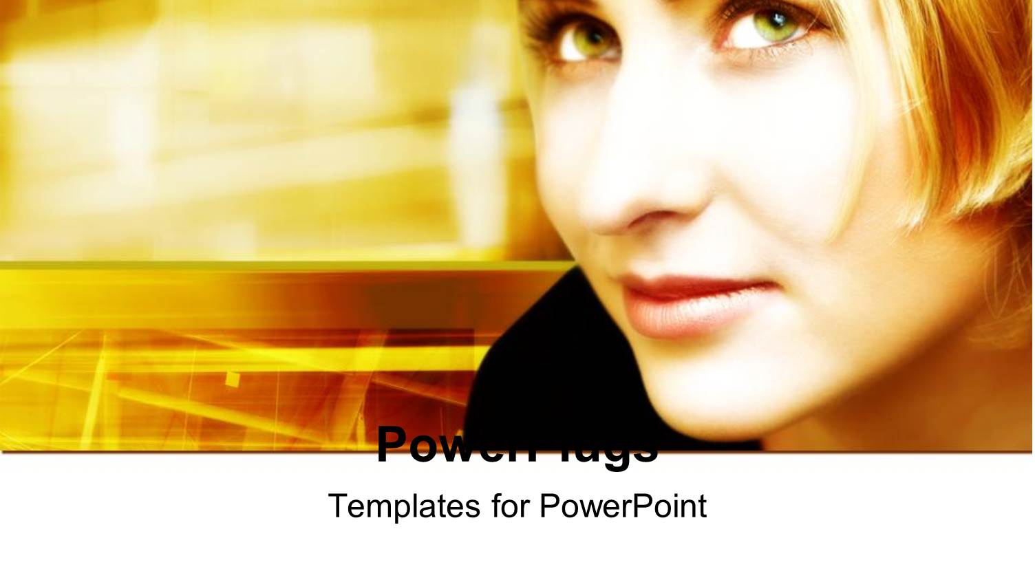 a Pretty Blond Lady on a Fuzzy Yellow Background