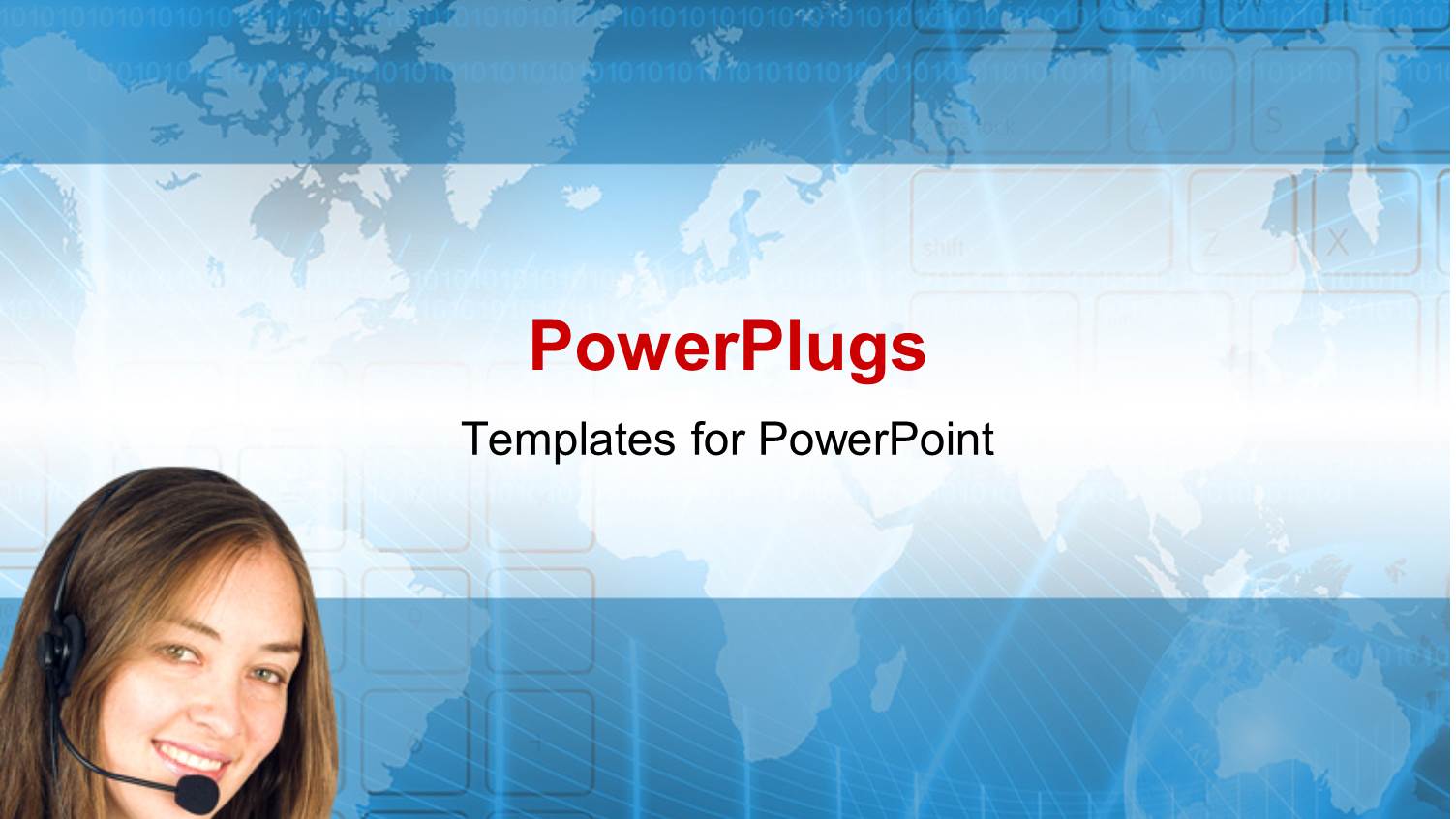 a Pretty Call Center Lady on a Blue Background